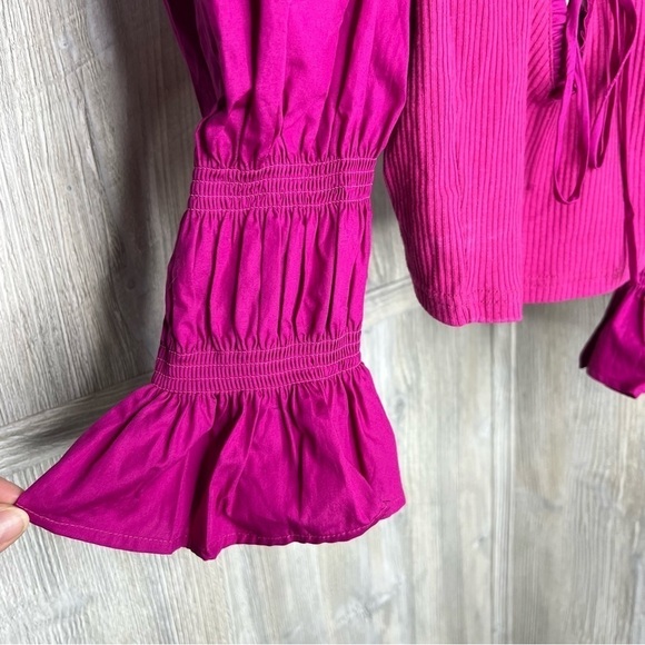 Urban Outfitters Roxy Crop Puff Sleeve Blose - Picture 3 of 5